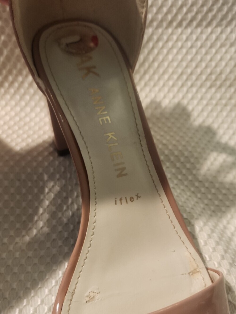 Anne Klein Blush Patent Ankle-Strap Block Heels - Picture 3 of 15